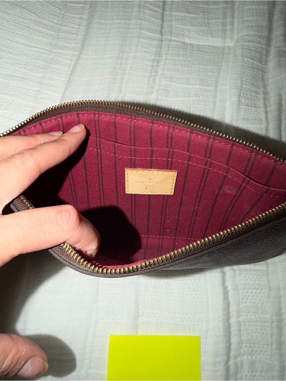 Louis Vuitton Brown Monogram Wristlet Pouch with Tan Strap - Picture 7 of 10